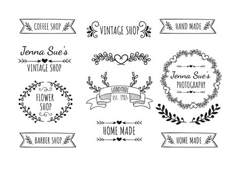 Hand Drawn Style Label Set Download Free Vector Art Stock Graphics