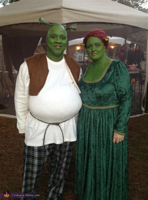 Homemade Shrek And Fiona Costume For Couples