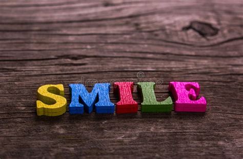 Smile Word Made Of Wooden Letters Stock Image Image Of Education