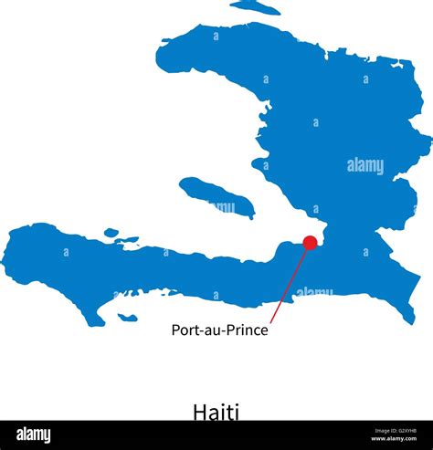 Vector Map Of Haiti And Capital City Port Au Prince Stock Vector Image