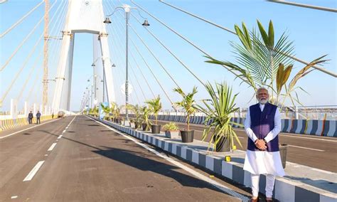 Gujarat PM Modi Inaugurates Sudarshan Setu Indias Longest Cable