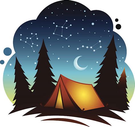 Camping Night Clip Art Vector Images And Illustrations Istock