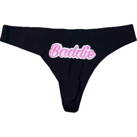 Baddie In Pink W White Cloud Certified Baddie Club Black Thongs