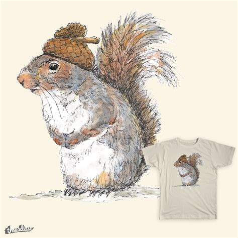 Score Squirrel With An Acorn Hat By Dmtab On Threadless