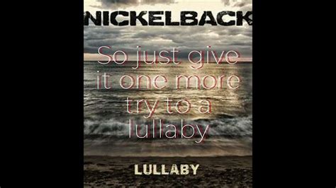 lullaby nickelback lyric video youtube