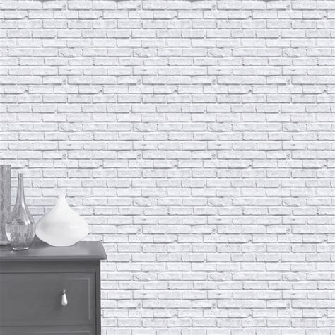 Arthouse White Brick Wallpaper Wilko