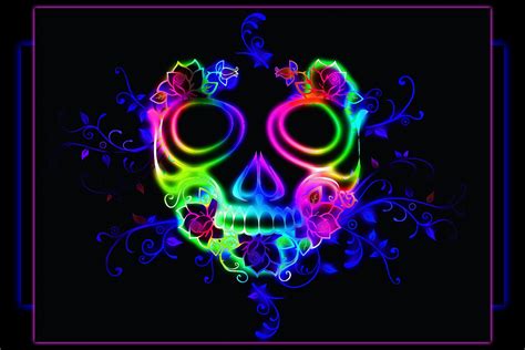 Neon Colorful Skull