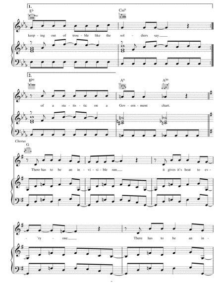Invisible Sun By The Police Sting Digital Sheet Music For Piano Vocal Guitar Piano