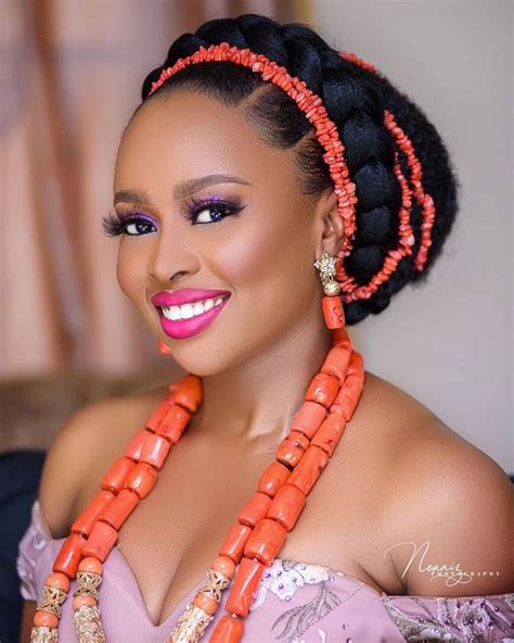 15 Gorgeous Bridal Looks For The Edo Bride The Glossychic African Braids Styles Bridal Hair