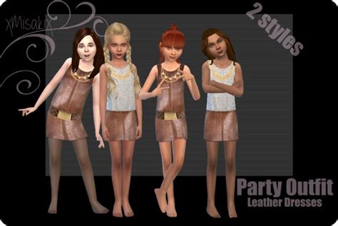 Leather Dresses At Xmisakix Sims Sims 4 Updates Sims 4 Clothing