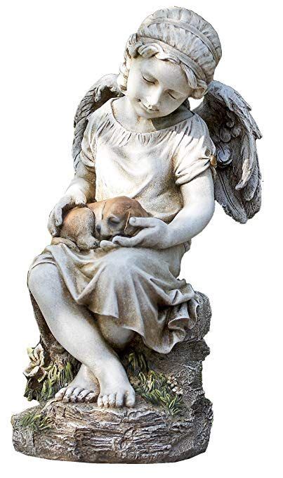 Napco 17785 Angel Holding Dog In Lap Garden Statue 165 Review