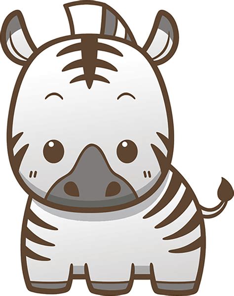 Cute Simple Kawaii Wild Animal Cartoon Icon Zebra Vinyl Decal Sticke