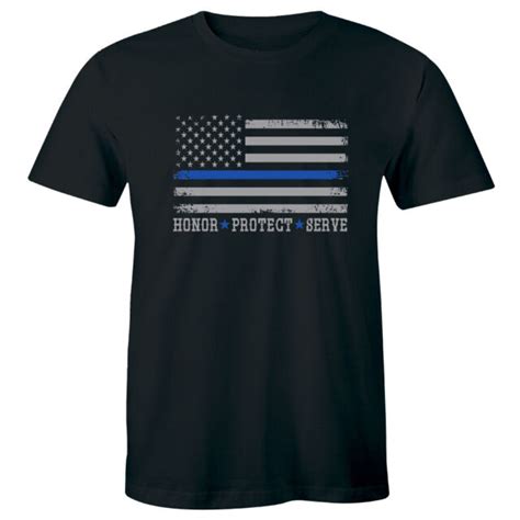 Blue Lives Matter Flag Honor Serve Protect Thin Line Usa Classic T