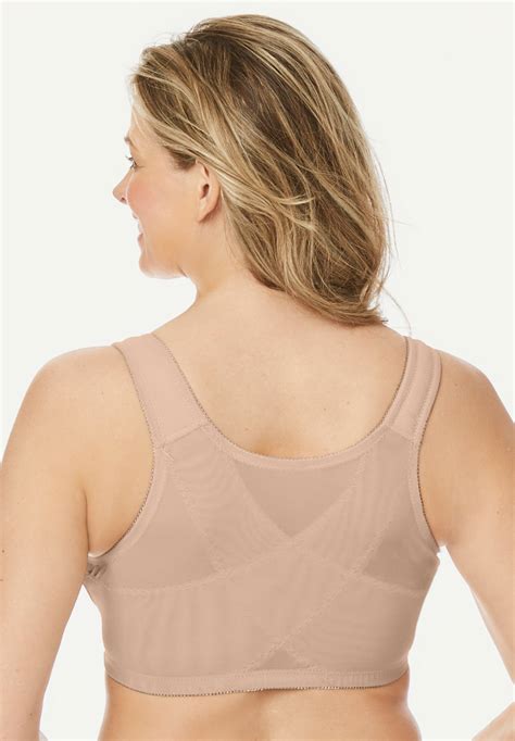 Front Close Embroidered Wireless Posture Bra By Comfort Choice® Plus Size Posture Bras Roamans