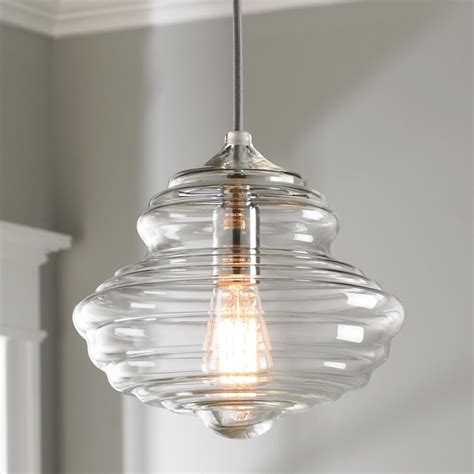 We can hang individual pendants all at the same height, or in a staggered. Closed Glass Bell Pendant | Glass pendant light, Glass ...