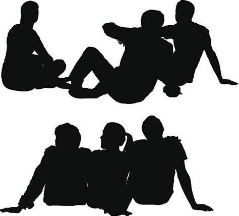 Clipart Silhouette Friends Sitting From Back 20 Free