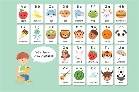 Sets of flashcards with short vowel words and no pictures for an emphasis on decoding. Kawaii English vocabulary and alphabet flash card vector for kids to help learning and education ...