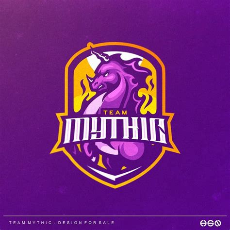 Team Mythic 🐴💜 Unicorn Mascot Logo Up For Sale 🔥 ☑️ Text Changes ☑️