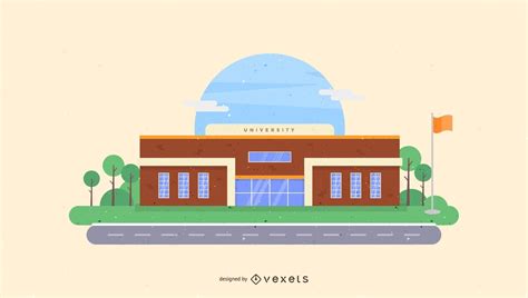 University Building Illustration Vector Download