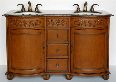 The four functional doors are outfitted with antique burnished. 58 inch Dorset Vanity