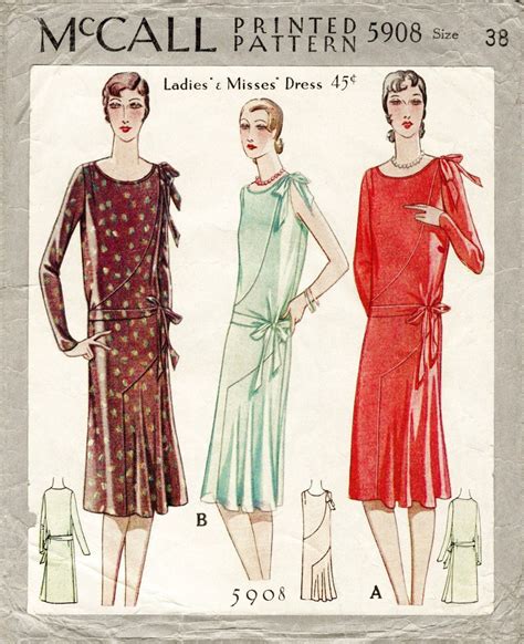 1920s 1930s Flapper Day Or Evening Dress Sewing Pattern Reproduction