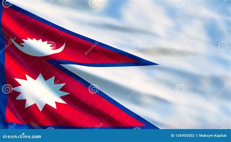 Nepal Flag Waving Flag Of Nepal 3d Illustration Stock Illustration