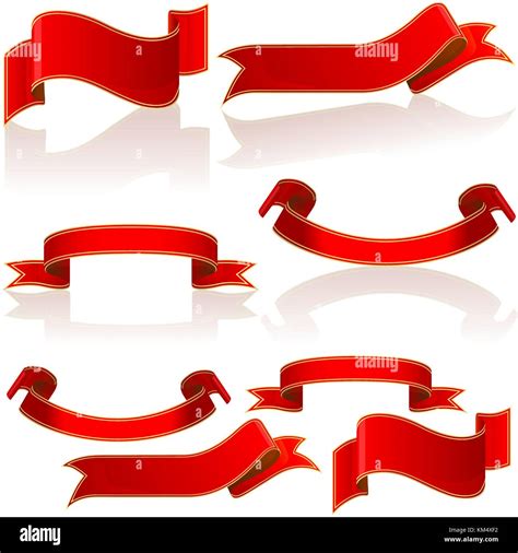 Red Banners And Scrolls Stock Vector Image And Art Alamy