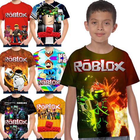 In Stocks Roblox Summer T Shirts Boys Girls Tops Round Neck Anime