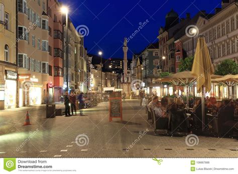Night In Innsbruck Editorial Stock Photo Image Of Saint 106667888