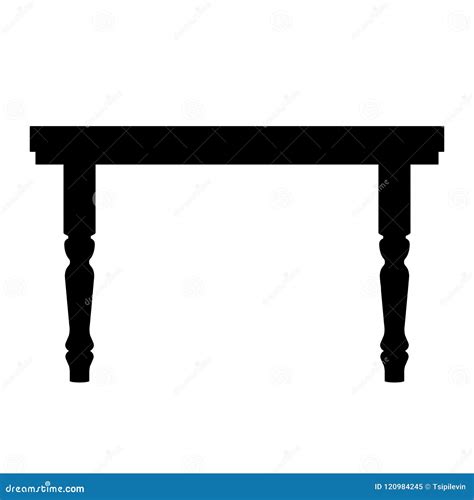 Table Silhouette On White Background Stock Illustration Illustration