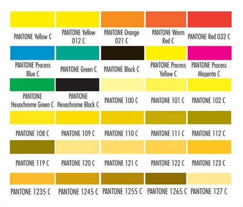 Pantone Color Chart Sample 8 Documents In Word Pdf