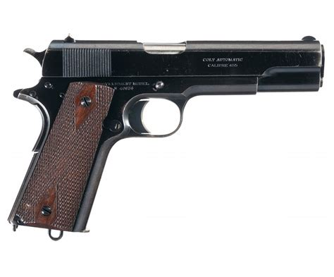 Colt Government Model British Contract Semi Automatic Pistol With W