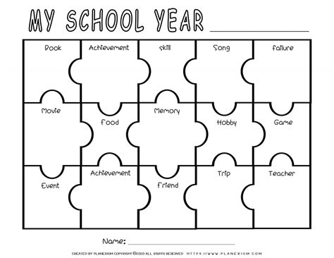 End Of Year Worksheet Reflection Puzzle Planerium