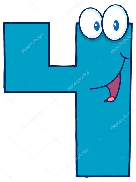 Number Four Cartoon Character — Stock Vector © Hittoon 61074603