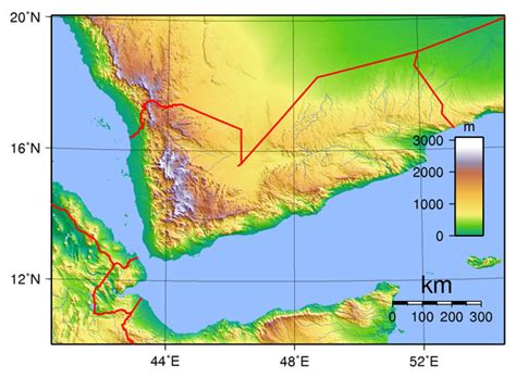 Large Detailed Topographical Map Of Yemen Yemen Large Detailed