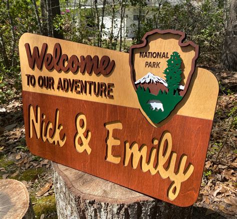 National Park Custom Sign Nps Welcome Replica Wedding Camp Etsy