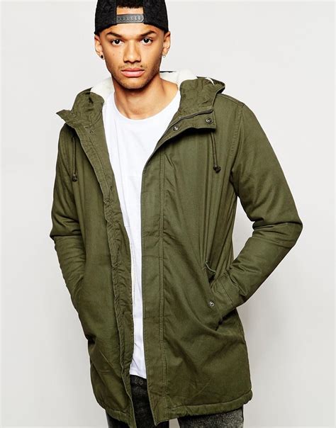 Jack And Jones Parka With Fleece Lining In Green For Men Lyst