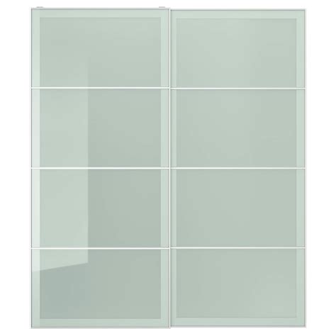 Typically, you'll find styles that come in a high gloss, or with full mirrors to add light and create a sense of extra space. SEKKEN Pair of sliding doors, frosted glass, 78 3/4x92 7/8 ...