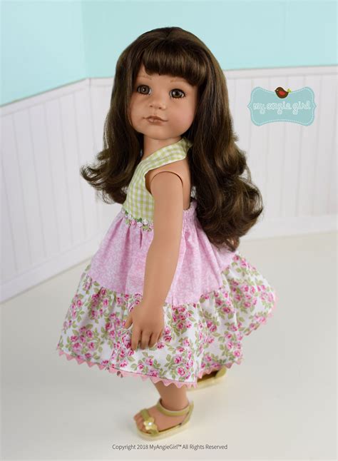 My Angie Girl Halter Sun Dress Doll Clothes Pattern 18 Inch American