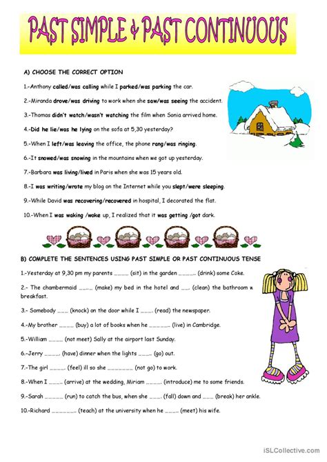 Past Simple And Past Continuous English Esl Worksheets Pdf Doc