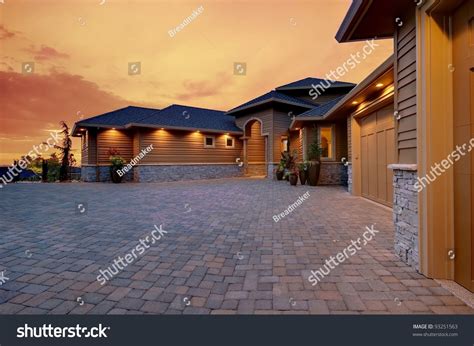 Beautiful Home Exterior Sunset Glow Stock Photo 93251563 Shutterstock
