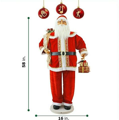 Life Size Santa Figure 58tall Motion Activated Santa With Ts