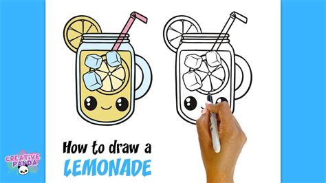 How To Draw A Cute Cartoon Lemonade Learn Creative Drawing Skills Creative Panda Youtube