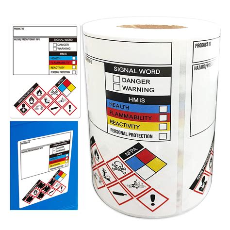 Buy GHS Stickers SDS OSHA Labels For Safety Data Write In X Inch MSDS Sticker Pictograms
