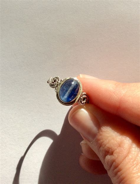 Kyanite Ring 925 Silver Rings From India Bohemian Size 5 Etsy