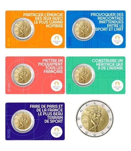 Moneda 2 Euros Francia 2022 Olimpiada Paris 2024 5