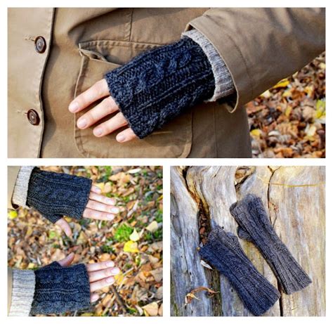 Cable Knit Hand Warmers Free Pattern Things We Do Blog