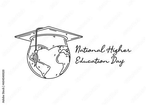 Line Art Of National Higher Education Day Good For National Higher