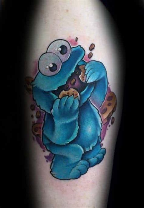 30 Cookie Monster Tattoo Designs For Men - Muppet Ink Ideas