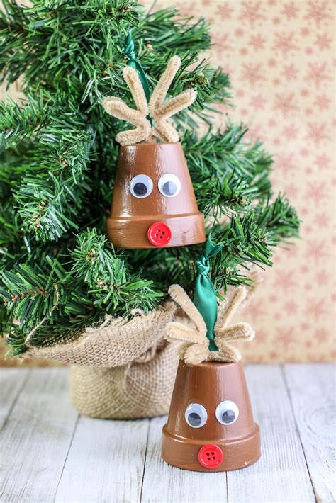 Reindeer Clay Pot Ornament Christmas Craft For Kids Christmas